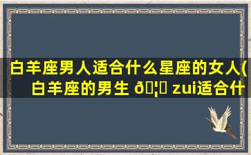白羊座男人适合什么星座的女人(白羊座的男生 🦊 zui
适合什 🐘 么星座的女生)